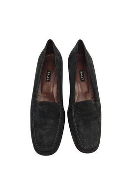 Bally Styleflex Ferreira Suede Leather Heeled Loafer Shoes Size US 9/EU 6.5